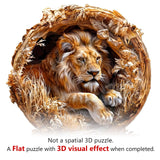 KAAYEE Wooden Puzzles for Adults, 3D Vision Effect Lion King Wooden Jigsaw Puzzles 200 PCS Unique Shape Advanced Wood Puzzle Adult, 3D Effect Flat Puzzle Birthday Gifts Family Game (M-11.4 * 11.4in) KAAYEE