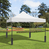 10 x 10 Pop Up Canopy Tent Anti-UV, Straight Leg and Easy up Sun Shelter for Parties, Camping, Commercial, Instant Canopy with Portable Bag, 4 Sand Bags(White) PayLessHere