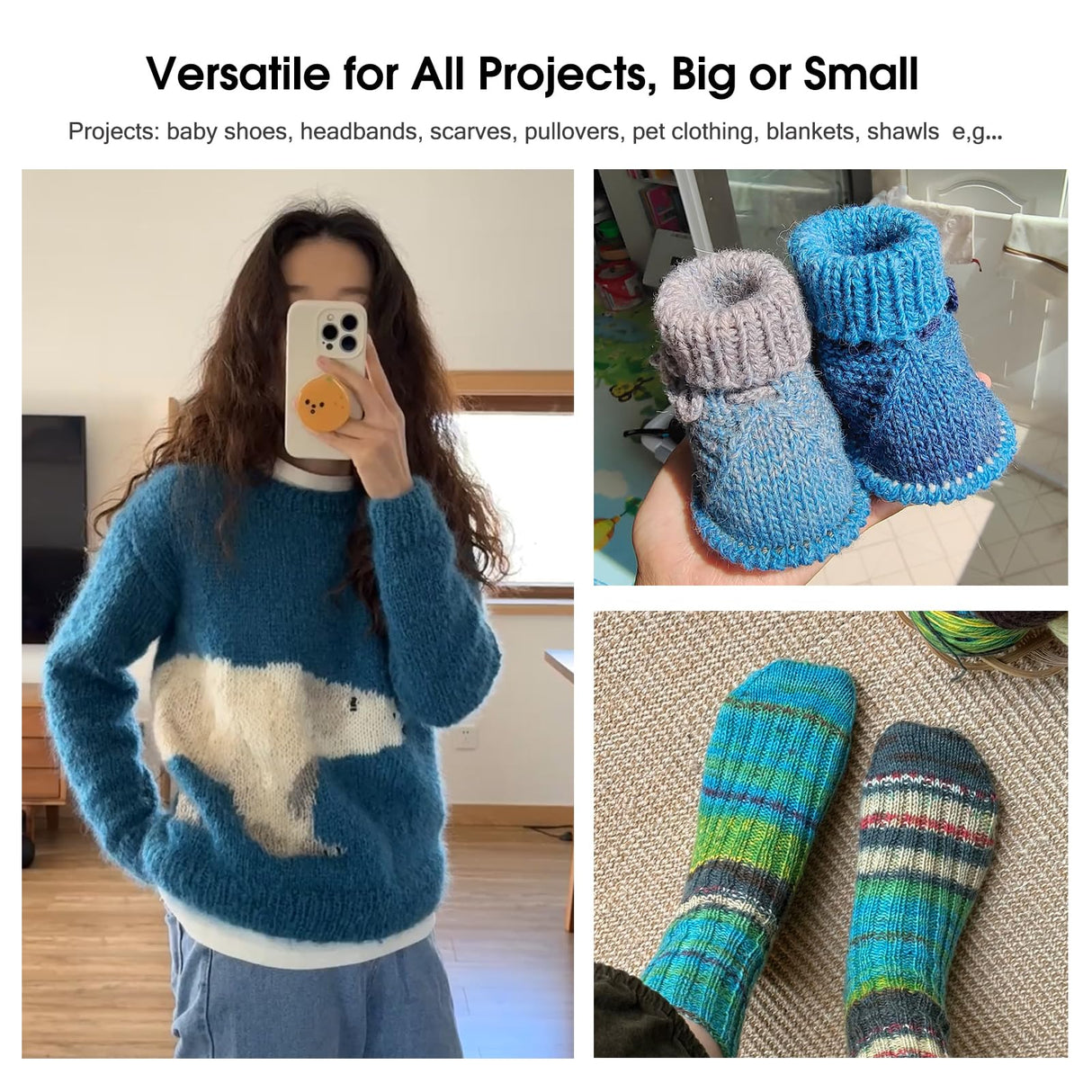 Guclud Interchangeable Circular Knitting Needles Set 4-inch Round Metal Knitting Needles Sizes US 2.5, 3, 4, 5, 6, 7, 8, 9, 10, 10.5, 11, 13, 15 with 4 Cords, Accessories and Case GUCLUD