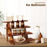 Tidita Acacia Wood Cupcake Display Stand - 4 Tiered Riser for Vendors Organizer - Wooden Cupcake Cookie Stands for Dessert Decorative Tables - Appetizer Serving Shelves Farmhouse at Party Wedding Tidita