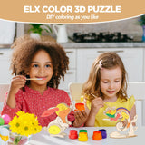 ELX Wooden 3D Puzzles for Kids 6+, 4 Piece Set Animal Wooden Models, Wood Building Kits Stem Toys peresents for Kids and Adults… ELX