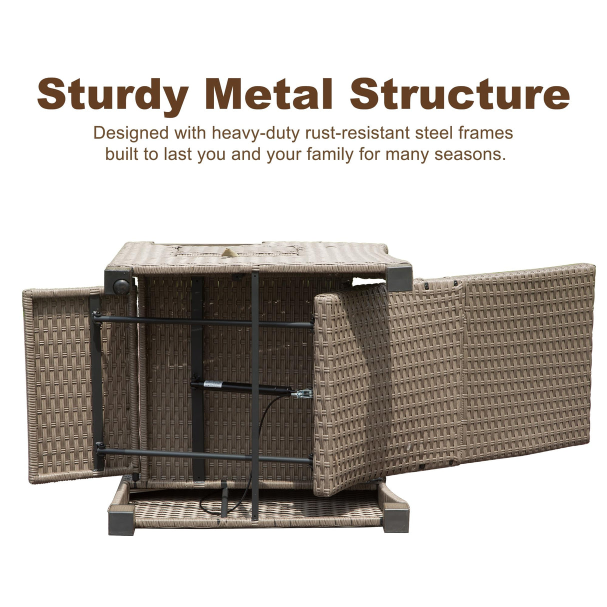 Domi Outdoor Recliner Chair, Patio Recliner with Hand-Woven Wicker, Flip Table Push Back, Adjustable Angle, Thickness Cushions, Reclining Lounge Chair for Indoor & Outdoor Use, Beige domi outdoor living