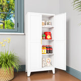 GAIOUS Metal Pantry Cabinet, Kitchen Pantry Storage Cabinets with 2 Door and 3 Adjustable Shelves, White Kitchen Pantry Cabinet, Freestanding Cupboard for Kitchen Dining Room Living Room Bathroom GAIOUS