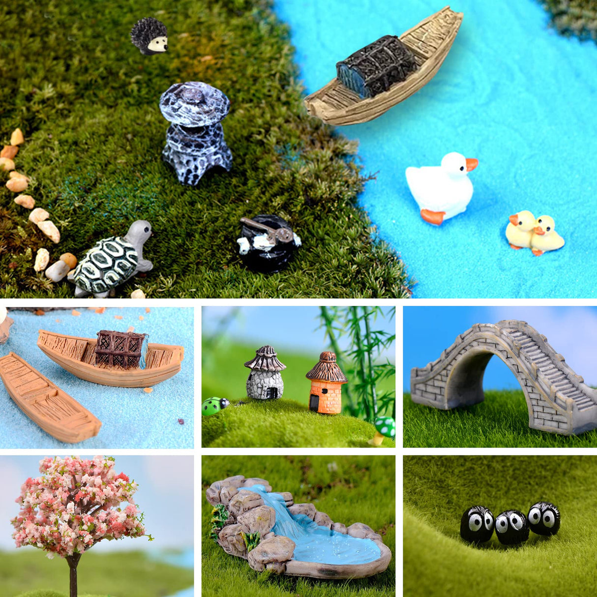 Fairy Garden Accessories Outdoor, 42 Zen Accessories, Miniature Decorations Supplies for Micro Landscape Plant Pots Bonsai Craft Decor - Fairy Kit CHAKANLX