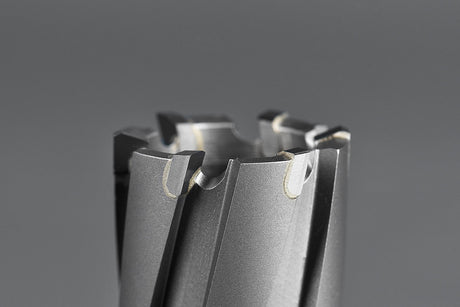 Annular Cutter Set Carbide 8pcs JESTUOUS 3/4 Inch Weldon Shank 1-3/8 Cutting Depth and Cutting Diameter from 1/2 to 1-1/16 Two Flat TCT Bit for Drill Press with 2 Pilot Pins JESTUOUS