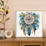 Diamond Art Painting Kits for Adults, 5D Special Shape Diamond Art Kits for Beginners, Crystal Rhinestones Diamond Art Painting for Home Wall Decoration Gift 12×12inch, Dreamcatcher with Feathers AiYuanzsh