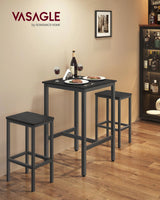 VASAGLE Compact High Top Bar Table - Stylish Ebony Black Cocktail Table for Small Spaces VASAGLE