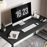 Cubiker Computer Desk, 47 inch Small Home Office Desk for Small Spaces, Modern Simple Style for Home, Office, Dark Black Cubiker