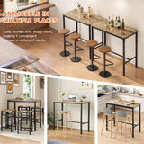 Farini 47 inch Counter Height Bar Table, Rectangular Dining Counter Tables with Metal Legs,Brown Farini