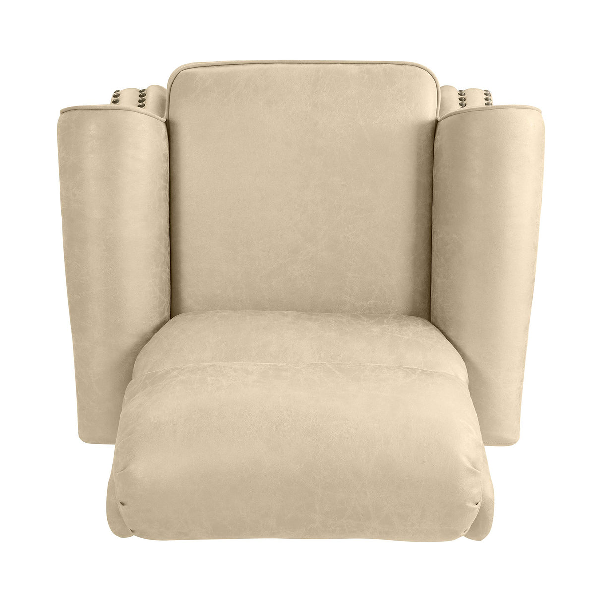 Domesis Cortez - Distressed Faux Leather Push Back Recliner Chair, Latte Tan Domesis
