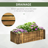 Outsunny 40" x 16" x 12" Raised Garden Bed, Raised Planter Box, Wooden Planter Raised Bed with Drainage Gaps & Lightweight Build, Natural Wood Outsunny