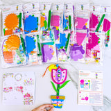 Winlyn 24 Sets Potted Flower Craft Kits DIY Potted Flower Ornaments Decorations Tulip Sunflower Foam Stickers Arts and Crafts for Kids Classroom Activities Birthday Spring Summer Camping Party Favors Winlyn