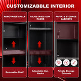 8-12 Gun Cabinet, Gun Safe for Rifles and Pistols, Electronic Rifle Safes for Home, Long Gun Cabinet for Shotgun, Large Gun Locker with Adjustable Shelf, Dual Alarm & Mute System, Quick Access SHICHI