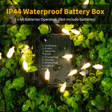 Battery Operated Christmas Lights 2 Pack 18 Feet 50 LED Clear Mini String Lights with 8 Modes Waterproof Tree Lights for Xmas Outdoor Indoor Holiday Party Garden Decor, Warm White Brightown