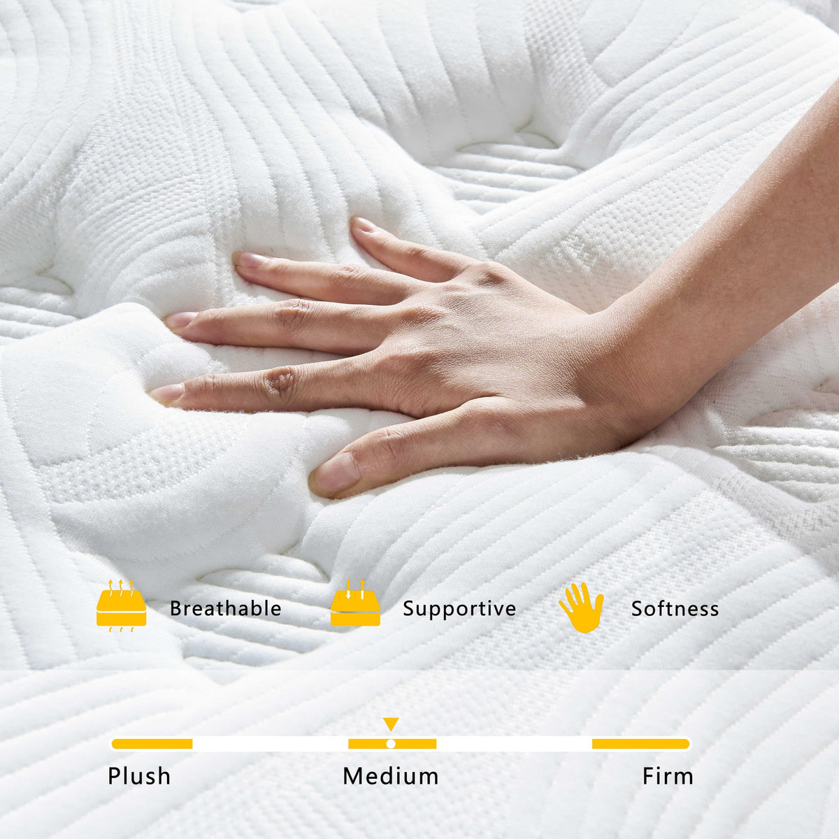 Vipcute Twin Mattress, 10 Inch Twin Size Mattresses, 10 Inch Hybrid Pocketed Coil Mattress in a Box with Gel Memory Foam, Medium Firm, CertiPUR-US Certified Vipcute