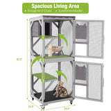 GUTINNEEN Catio Outdoor Cat Enclosure on Wheels - Outside Kitty House with Upgraded Resting Box, PVC Layer, and Waterproof Roof - 62.5" GUTINNEEN