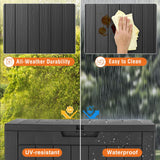 Sweetcrispy Deck Box with 31 Gallon Capacity, Weatherproof Resin Lockable Outdoor Storage for Secure Package Deliveries and Indoor Storage in Garden or Patio, Backyard Sweetcrispy
