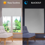 Blackout Curtains for Bedroom, Self Adhesive Indoor Blackout Blinds, No Drilling or Tools, UV Protection, Portable Roller Window Shades for Living Room Office or RV Travel (36" W × 72" H, White) Hezbjiti