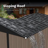 Patiowell 10x14 FT Outdoor Storage Shed, Large Metal Garden Shed with Lockable Door and Sloping Roof, Outside Steel Utility Tool Sheds for Backyard Lawn Garden Patio, Brown Patiowell