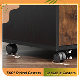 DEVAISE File Cabinet with Charging Station, 1 Drawer Rolling File Cabinet, Locking Filing Cabinet for Home Office, Printer Stand with Storage, Rustic Brown DEVAISE