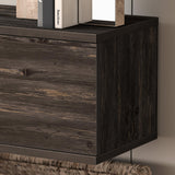 Atelier Mobili Floating TV Stand, 70 inch TV Stand for 75 inch TV, Floating TV Stand Wall Mounted, Floating Entertainment Center, TV Stands for Living Room, Black TV Stand (Black Oak) ATELIER MOBILI THE LEADER OF THE INTERCHANGEABLE FURNITURE