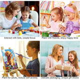 Dog Paint by Numbers Kit for Kids with Frame - Cute Dog Paint by Number for Kids, Kid Painting by Number Kits Age 8-12 for Home Wall Decor 8X8inch (with Wooden Easel) ajepon