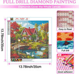 ARPADAMO Diamond Art Kits for Adults,5D countryside Diamond Painting DIY landscape Diamond Art Diamond Painting Kit for Adult,Round Full Drill Diamonds, Diamond Art Kits for Home Decor-13.78x13.78inch ARPADAMO
