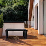 Yikaroeli Bamboo Dining Bench, 35 inch Entryway Bench, Indoor Kitchen Table Bench for Entryway Dining Room Living Room Bedroom End of Bed-Black Yikaroeli