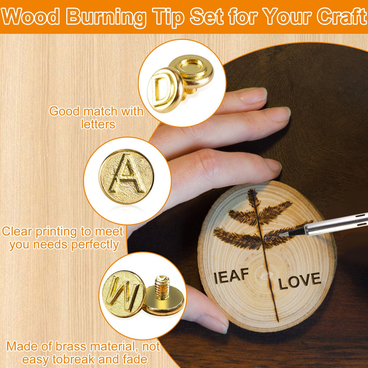 Wood Burning Kit with Letter Stamps,26 Letters Copper Mold DIY Wood Burning Carving Set,DIY Wood Burning Letters Leather Burning Kit,Wood Burning Letters Generic