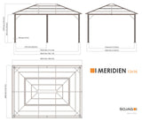 Sojag 500-5157871 Meridien Hardtop Gazebo Outdoor Sun Shelter, 12' by 16', Charcoal Sojag