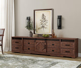 WAMPAT Farmhouse TV Stand with Charging Station and USB Ports for TVs up to 110" TVs,3 in 1 Wood Entertainment Center with 10 Drawers and Adjustable Shelves for Living Room, Rustic Brown WAMPAT