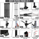 COBIZI 10x30 Pop up Canopy Tent 10x30 Canopy with 8 Sidewalls Waterproof Heavy Duty Commercial Canopy Tent for Parties Outdoor Tent Garden Gazebo Tent, Carry Bag with Wheel(10x30ft, White) COBIZI