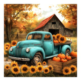 SJUTOUCI Fall Truck Diamond Painting Kits for Adults, Diamond Art Kits for Beginners, DIY 5D Full Drill Diamond Dots Gem Craft Art Home Wall Decor 12x12 inch, Farm SJUTOUCI