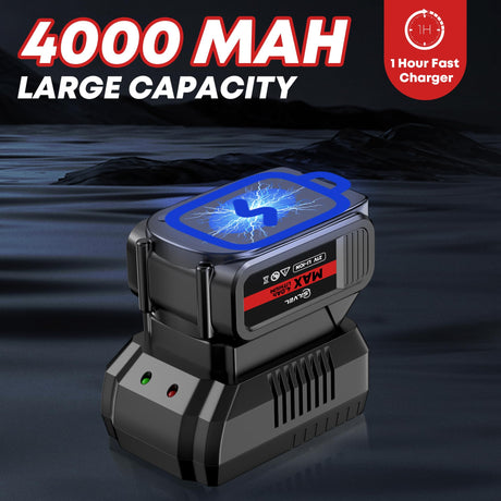 SILVEL Cordless Impact Wrench, MAX 650N.M Brushless Impact Gun 1/2 inch, 4.0Ah Battery, 6 Sockets, 3300RPM Impact Driver wih Fast Charger SILVEL