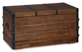 Signature Design by Ashley Kettleby Vintage Wood Storage Trunk or Coffee Table with Lift Top 19", Brown Signature Design by Ashley