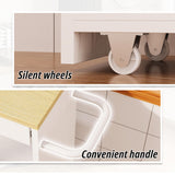 IRONCK Slim Storage Rolling Cart with Drawer and Wheels and Handle, 4 Tier Slide Out Utility Kitchen Cart for Small Spaces Kitchen Laundry Narrow Places, White IRONCK