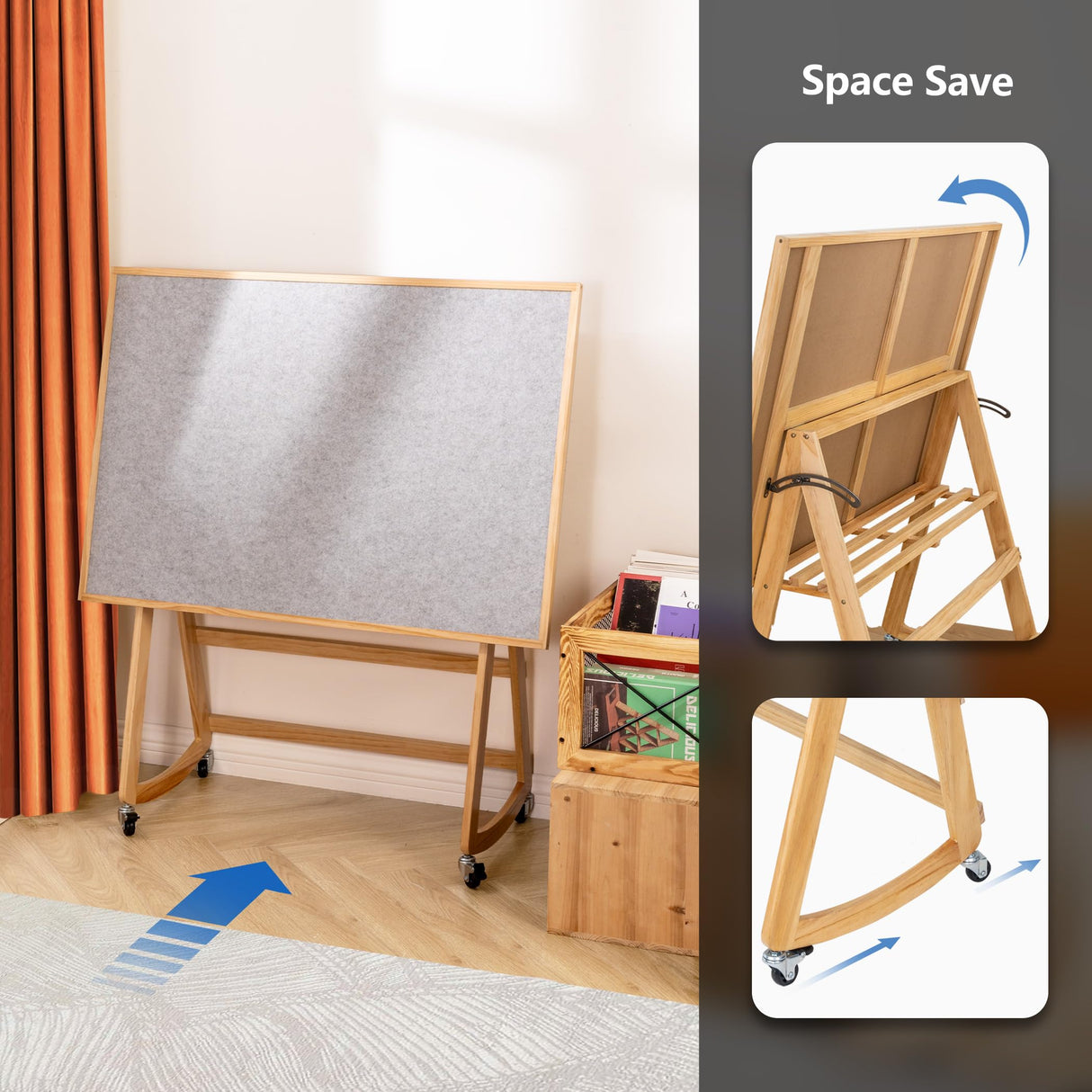 Lavievert 1500 Piece Tilting Puzzle Table with Legs & Cover, Adjustable Jigsaw Puzzle Board Easel with Storage, Portable Space-Saving Wooden Table with Non-Slip Tabletop & 4 Wheels for Adults LAVIEVERT