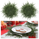 6 Pcs Christmas Pine Placemats 20 Inch Artificial Greenery Placemats Round Cedar Branch Place Mat Dining Table Mats for Xmas Party Decorations Holiday Reallnaive