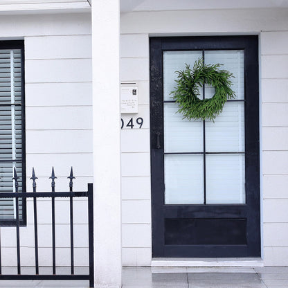 Real Touch Norfolk Pine Wreath - 24" Artificial Christmas Wreath Faux Pine Green Wreath for Front Door, Wall, Windows, Xmas Decoration