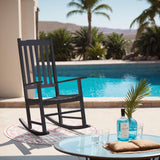 Greesum Outdoor Rocking Chair, Acacia High Back Oversized All-Weather Lounge Rocker with 320 lbs of Support for Patio, Garden, Deck, Porch,Brown Greesum