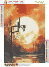 MaiYiYi Basketball Frame Diamond Painting by Numbers, 5D Full Round Drill Sun Basketball Frame Crystal Diamond Painting Set for Adult Beginner Home Wall Art Decor (30X40 CM) MaiYiYi