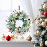 Christmas Wreath for Front Door 24inch - Light Up Artificial Christmas Wreath, Lighted Christmas Wreaths Battery Operated, with Bells and Wreath Hanger, for Front Door Wall Windows Xmas Decoration HOYECHI