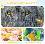 QENSPE Lion Diamond Painting,Diamond Art Kits for Adults,DIY 5D Round Full Drill Diamond Art for Beginners,Diamond Dots for Adults,Home Wall Decor 12x16 inch QENSPE