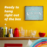 Pattern Pop - Personalized Kitchen Sign - Custom Name Wood Wall Sign - Rustic Farmhouse Decor - Hot and Fresh, Seasoned with Love, EST Year - 8 x 12 In (Mint) Pattern Pop