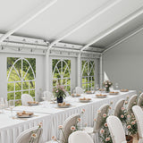 DWVO 20x40FT Large Party Tent Outdoor Canopy with Removable Sidewalls, Arched Windows, and Wave Roof Design for Wedding, Birthday, and Event Shelter, White DWVO