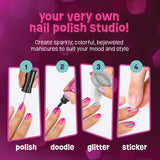 Nail Art Studio for Girls - Birthday Gift - Nail Polish Kit for Kids Ages 7-12 Years Old - Girl Gifts Ideas - Gift Set - Girly Stuff - Polish, Pens, Glitter, Stickers, Gems, Filer - 8 9 10 11 12 Year Pretty Me