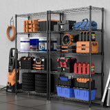 MZG 1250 lbs Storage Shelving Utility Shelving Unit 5-Tier Utility Shelving Unit Steel Organizer Wire Rack for Home,Kitchen,Office (13.7" D x 23.6" W x 62.4" H) M MZG