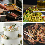 ChefBee Kitchen Cooking Tongs Tweezers - 2PCS 12" Stainless Steel Kitchen Utensils, Metal Fine Tweezers Tongs with Precision Serrated Tips for Chef, Serving Food, Grill, Culinary, Pasta, Salad, BBQ CHEFBEE