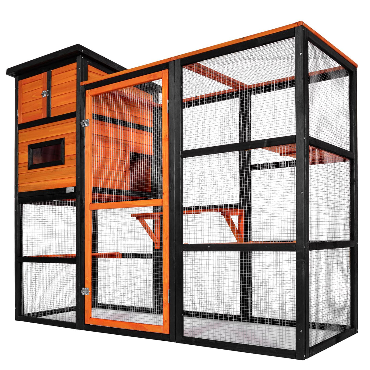 Petsfit Outdoor Catio 4 Tries, 2 Resting Room, 4 Platforms and Waterproof Roof, Catio Outdoor Cat Enclosure Petsfit
