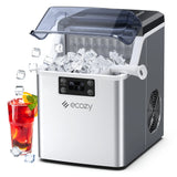 ecozy Countertop Ice Makers, 45lbs Per Day, 24 Cubes Ready in 13 Mins, Stainless Steel Housing, Auto Self-Cleaning Ice Maker with Ice Bags and Ice Scoop for Kitchen Office Bar Party ecozy